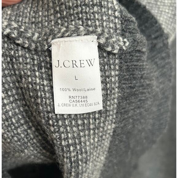 J Crew Preppy Pullover Cardigan L Gray Shawl Collar Academia Classic Wool Men - Picture 7 of 11